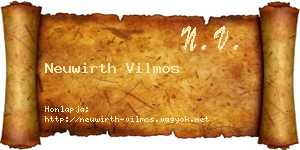 Neuwirth Vilmos névjegykártya